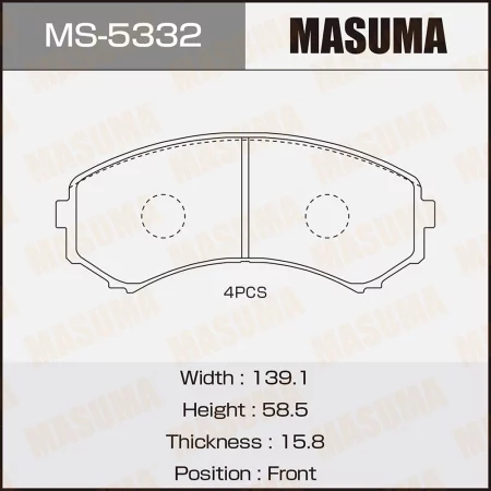 КОЛОДКИ ТОРМОЗНЫЕ ДИСКОВЫЕ MASUMA MS5332