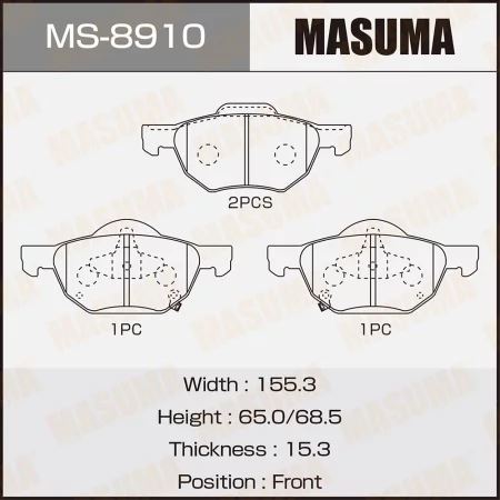 КОЛОДКИ ТОРМОЗНЫЕ ДИСКОВЫЕ MASUMA MS8910