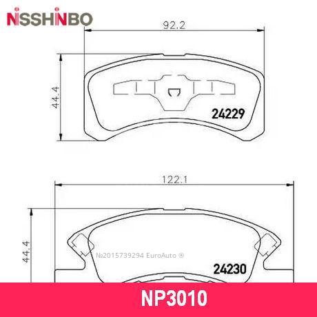 КОЛОДКИ ТОРМОЗНЫЕ ДИСКОВЫЕ NISSHINBO NP3010