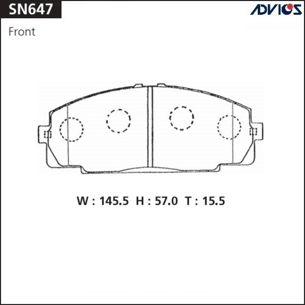 КОЛОДКИ ТОРМОЗНЫЕ ДИСКОВЫЕ ADVICS SN647