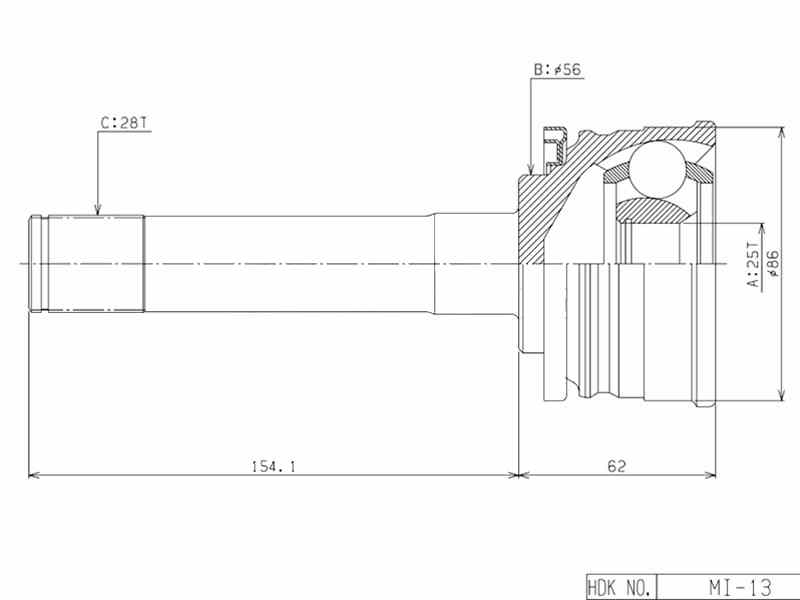 ШРУС ВНЕШНИЙ (НАРУЖНИЙ) HDK MIM013