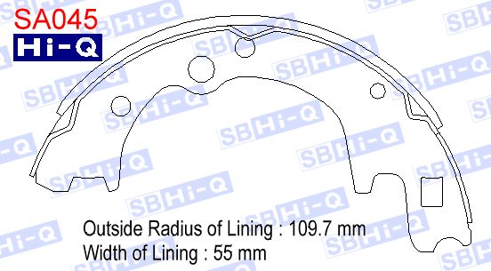 КОЛОДКИ ТОРМОЗНЫЕ БАРАБАННЫЕ SANGSIN BRAKE SA045