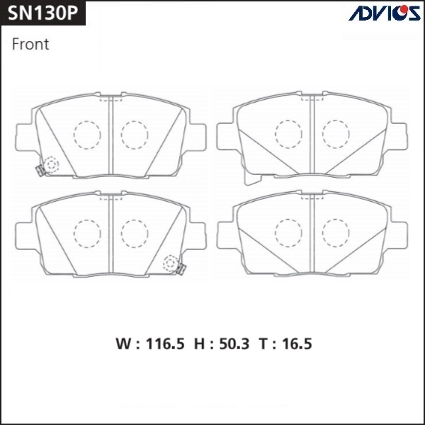 КОЛОДКИ ТОРМОЗНЫЕ ДИСКОВЫЕ ADVICS SN130P