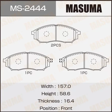 КОЛОДКИ ТОРМОЗНЫЕ ДИСКОВЫЕ MASUMA MS2444