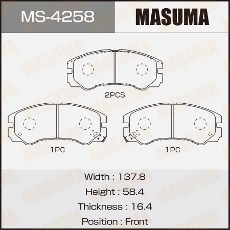 КОЛОДКИ ТОРМОЗНЫЕ ДИСКОВЫЕ MASUMA MS4258