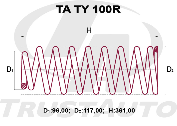 ПРУЖИНА ПОДВЕСКИ TRUSTAUTO TATY100R