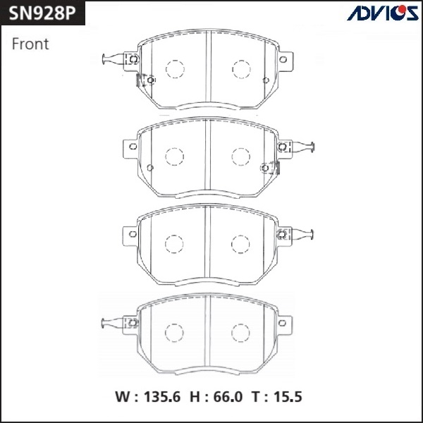 КОЛОДКИ ТОРМОЗНЫЕ ДИСКОВЫЕ ADVICS SN928P