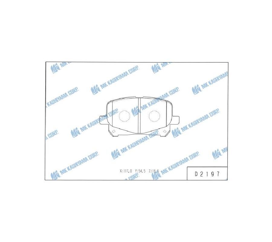 КОЛОДКИ ТОРМОЗНЫЕ ДИСКОВЫЕ KASHIYAMA D2197