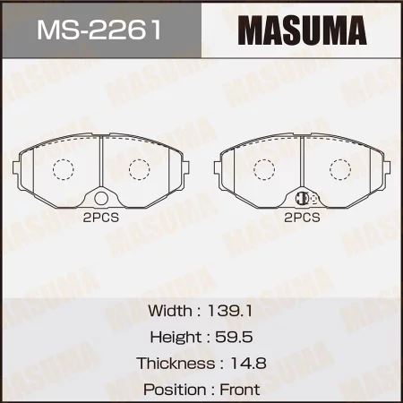 КОЛОДКИ ТОРМОЗНЫЕ ДИСКОВЫЕ MASUMA MS2261