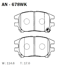 КОЛОДКИ ТОРМОЗНЫЕ ДИСКОВЫЕ AKEBONO AN678WK