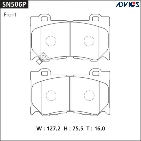 КОЛОДКИ ТОРМОЗНЫЕ ДИСКОВЫЕ ADVICS SN506P