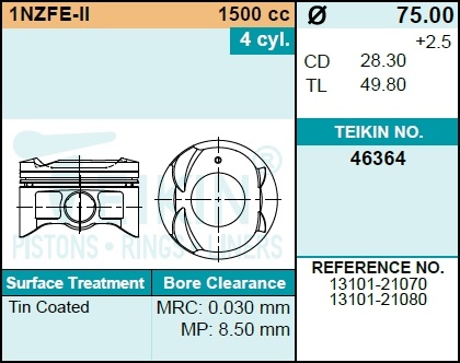 ПОРШЕНЬ ДВС TEIKIN 46364STD