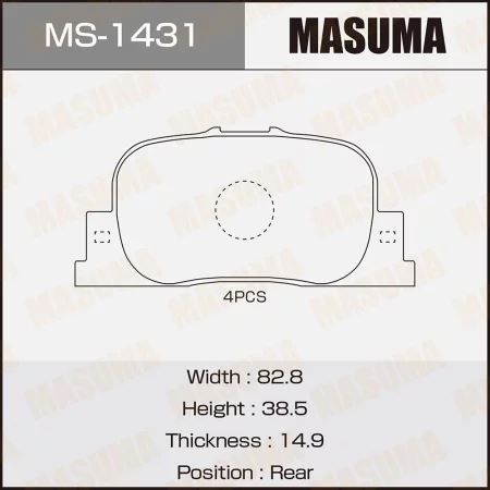 КОЛОДКИ ТОРМОЗНЫЕ ДИСКОВЫЕ MASUMA MS1431