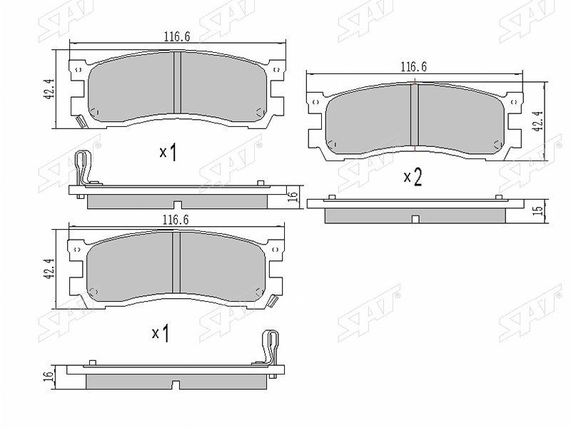 КОЛОДКИ ТОРМОЗНЫЕ ДИСКОВЫЕ SAT STJ0Y12648Z