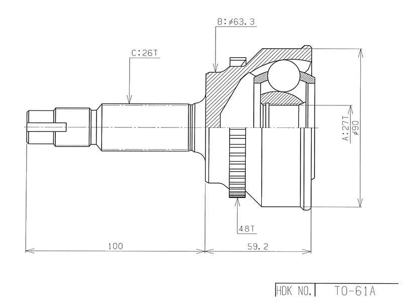 ШРУС ВНЕШНИЙ (НАРУЖНИЙ) HDK TOM061A