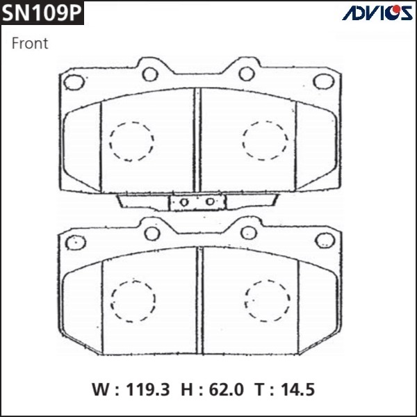 КОЛОДКИ ТОРМОЗНЫЕ ДИСКОВЫЕ ADVICS SN109P