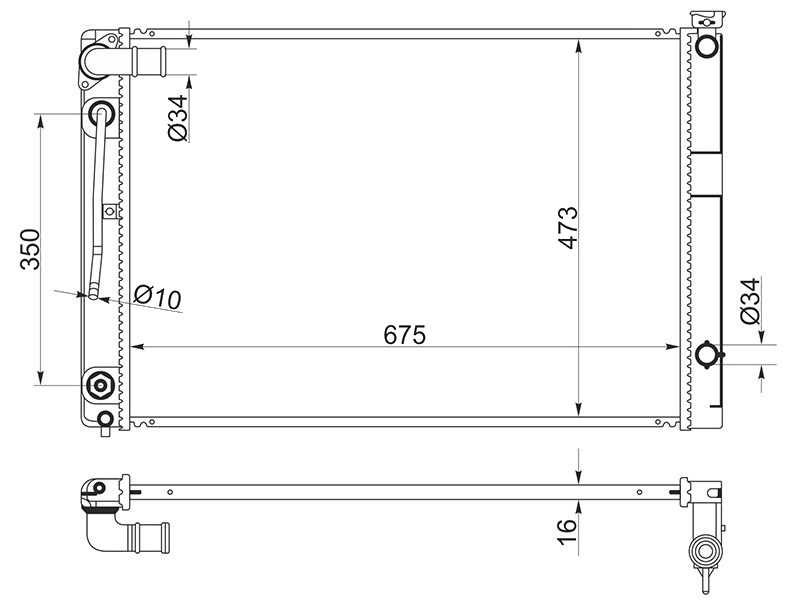 РАДИАТОР СИСТЕМЫ ОХЛАЖДЕНИЯ ДВС SAT TY0030ANH101