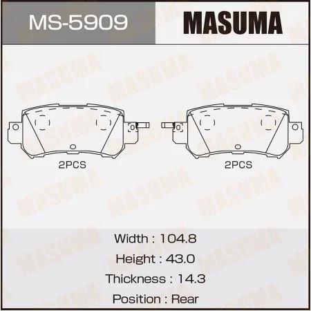 КОЛОДКИ ТОРМОЗНЫЕ ДИСКОВЫЕ MASUMA MS5909