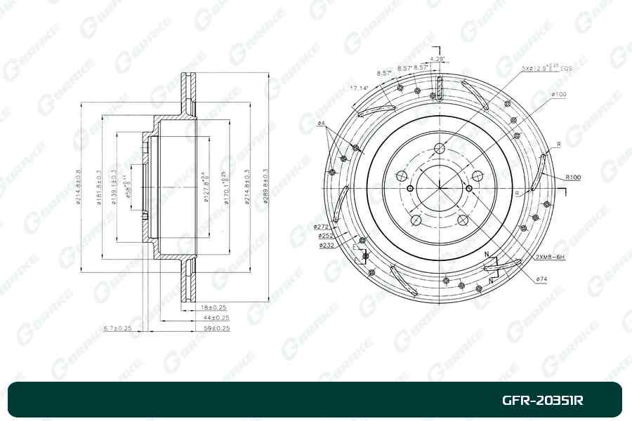 ДИСК ТОРМОЗНОЙ G-BRAKE GFR20351R