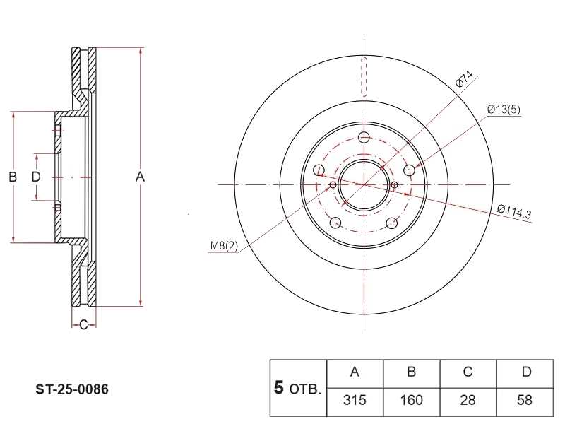 ДИСК ТОРМОЗНОЙ SAT ST250086