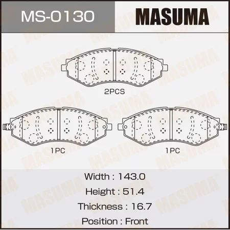 КОЛОДКИ ТОРМОЗНЫЕ ДИСКОВЫЕ MASUMA MS0130