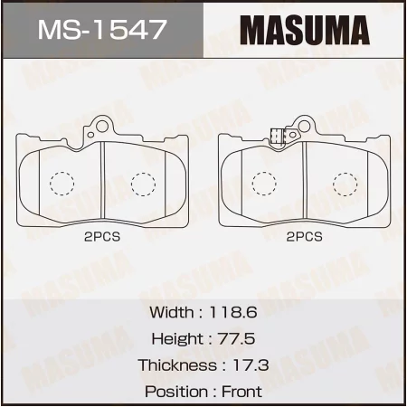 КОЛОДКИ ТОРМОЗНЫЕ ДИСКОВЫЕ MASUMA MS1547