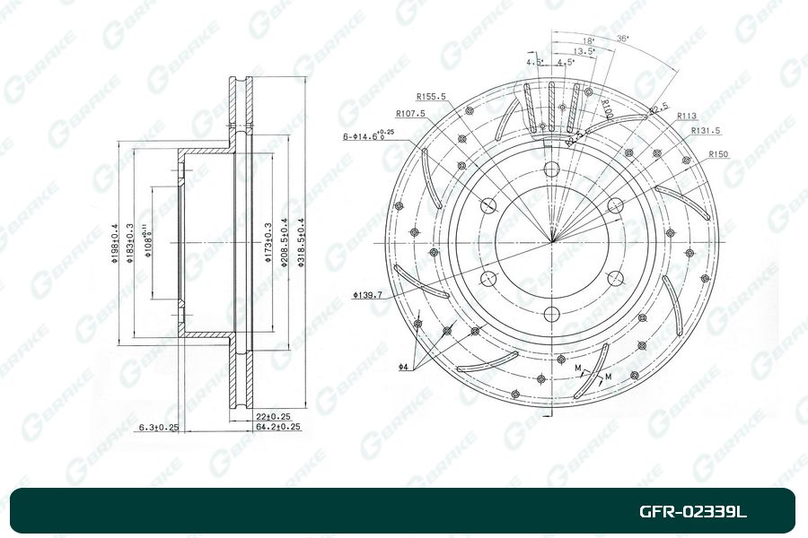 ДИСК ТОРМОЗНОЙ G-BRAKE GFR02339L
