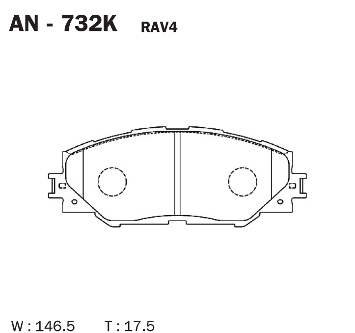 КОЛОДКИ ТОРМОЗНЫЕ ДИСКОВЫЕ AKEBONO AN732K