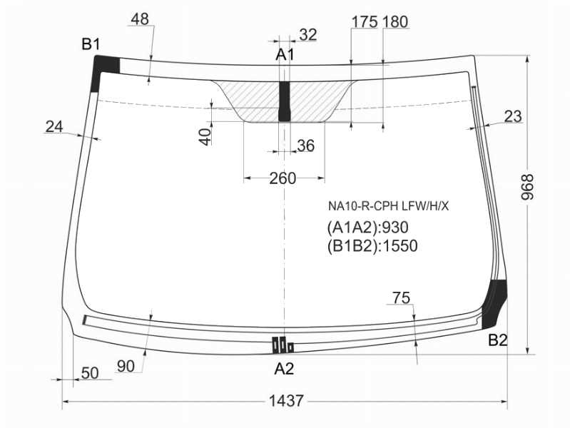 СТЕКЛО ЛОБОВОЕ XYG NA10RCPHLFWHX