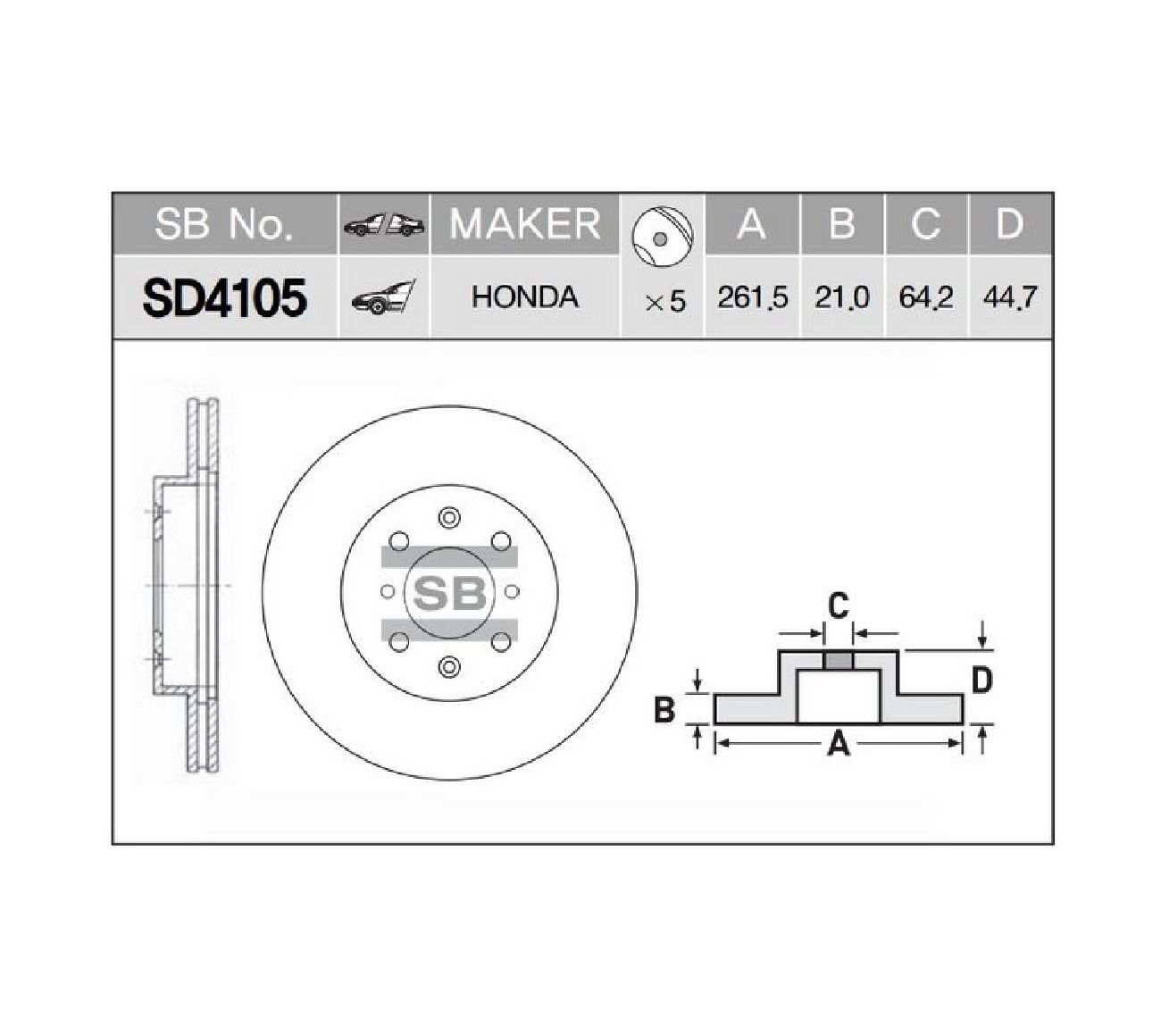 ДИСК ТОРМОЗНОЙ SANGSIN BRAKE SD4105