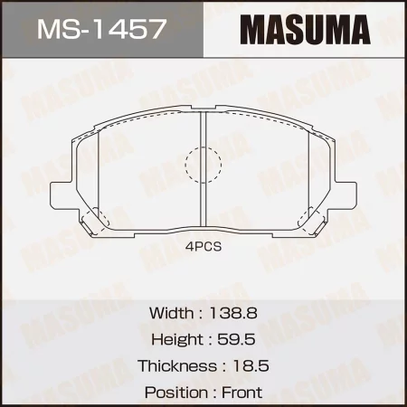КОЛОДКИ ТОРМОЗНЫЕ ДИСКОВЫЕ MASUMA MS1457