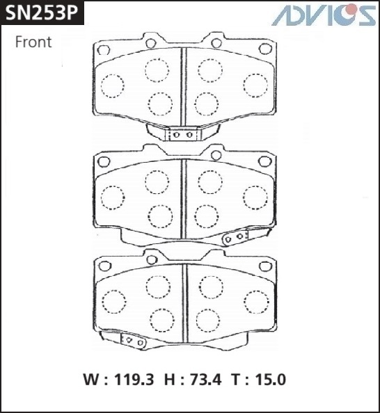 КОЛОДКИ ТОРМОЗНЫЕ ДИСКОВЫЕ ADVICS SN253P