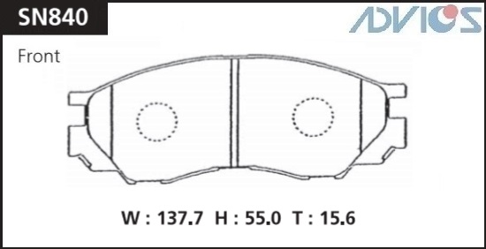 КОЛОДКИ ТОРМОЗНЫЕ ДИСКОВЫЕ ADVICS SN840