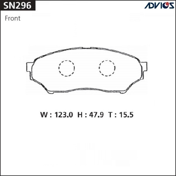 КОЛОДКИ ТОРМОЗНЫЕ ДИСКОВЫЕ ADVICS SN296