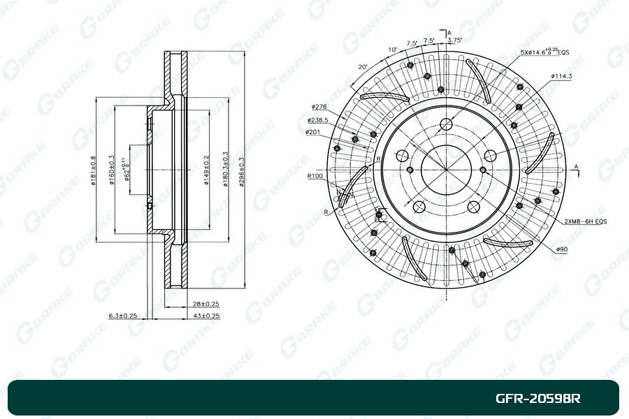 ДИСК ТОРМОЗНОЙ G-BRAKE GFR20598R