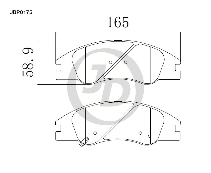 КОЛОДКИ ТОРМОЗНЫЕ ДИСКОВЫЕ JD JBP0175