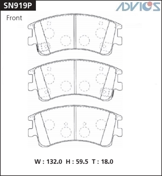 КОЛОДКИ ТОРМОЗНЫЕ ДИСКОВЫЕ ADVICS SN919P