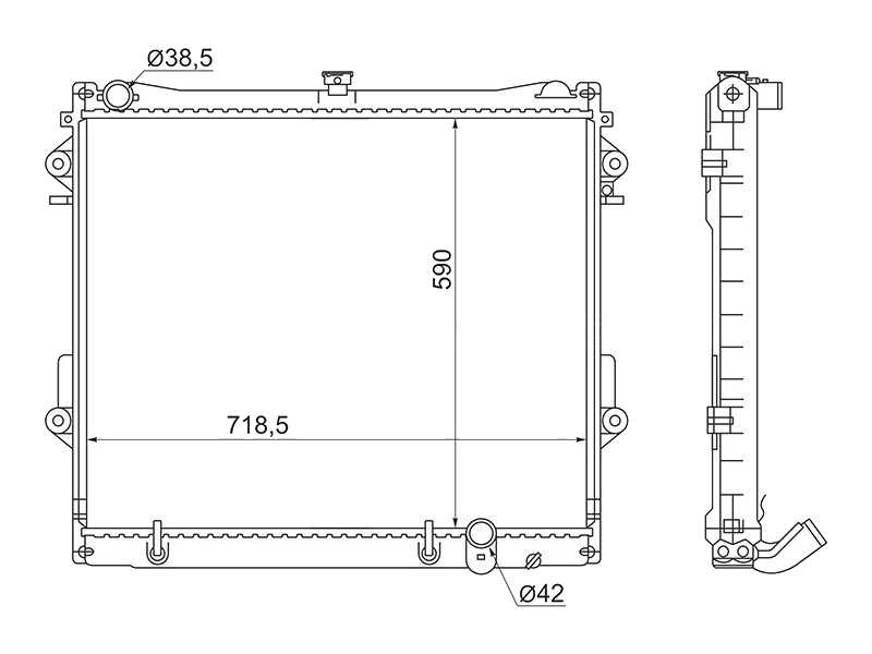 РАДИАТОР СИСТЕМЫ ОХЛАЖДЕНИЯ ДВС SAT ST100050