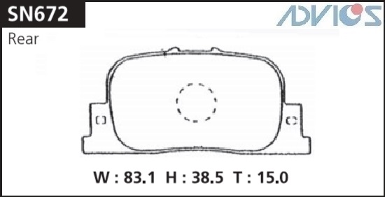 КОЛОДКИ ТОРМОЗНЫЕ ДИСКОВЫЕ ADVICS SN672