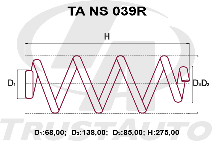 ПРУЖИНА ПОДВЕСКИ TRUSTAUTO TANS039R