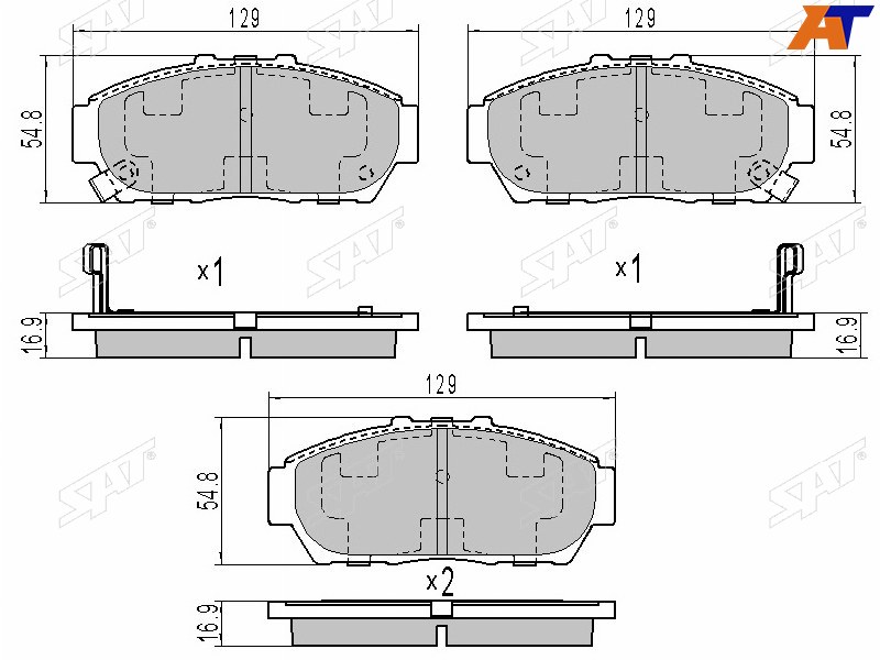 КОЛОДКИ ТОРМОЗНЫЕ ДИСКОВЫЕ SAT ST45022ST7000