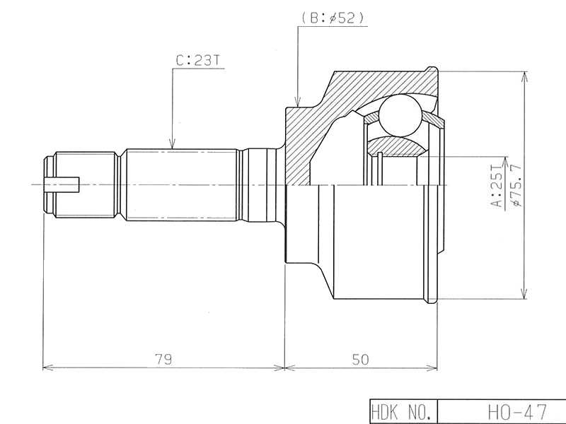 ШРУС ВНЕШНИЙ (НАРУЖНИЙ) HDK HO047