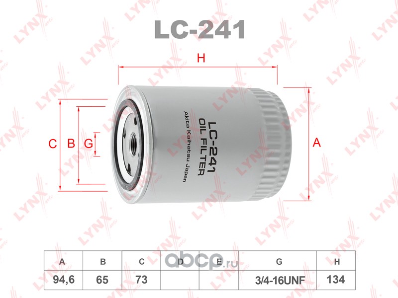 ФИЛЬТР МАСЛЯНЫЙ LYNXauto LC241