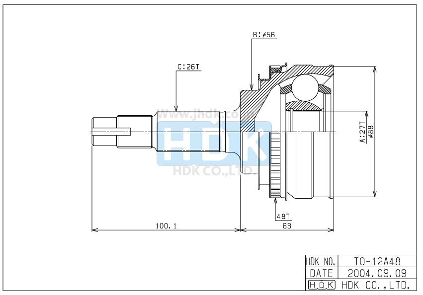 ШРУС ВНЕШНИЙ (НАРУЖНИЙ) HDK TO012A48