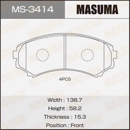 КОЛОДКИ ТОРМОЗНЫЕ ДИСКОВЫЕ MASUMA MS3414