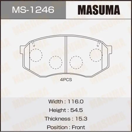 КОЛОДКИ ТОРМОЗНЫЕ ДИСКОВЫЕ MASUMA MS1246