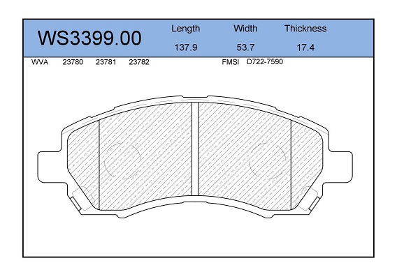 КОЛОДКИ ТОРМОЗНЫЕ ДИСКОВЫЕ JEENICE WS339900