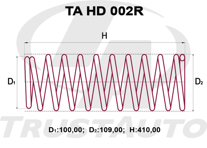 ПРУЖИНА ПОДВЕСКИ TRUSTAUTO TAHD002R