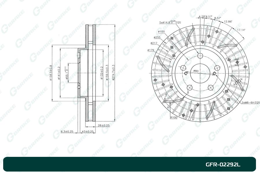 ДИСК ТОРМОЗНОЙ G-BRAKE GFR02292L