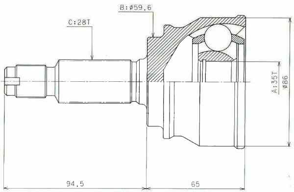 ШРУС ВНЕШНИЙ (НАРУЖНИЙ) HDK MIE067